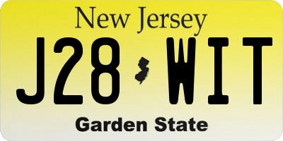 NJ license plate J28WIT