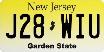 NJ license plate J28WIU