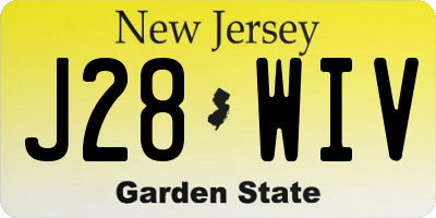 NJ license plate J28WIV