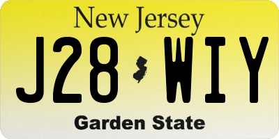 NJ license plate J28WIY