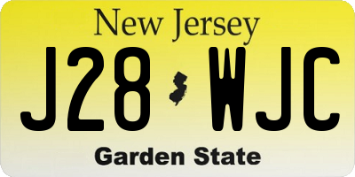 NJ license plate J28WJC