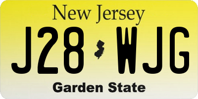 NJ license plate J28WJG