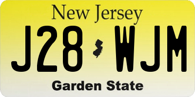 NJ license plate J28WJM