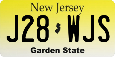 NJ license plate J28WJS
