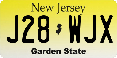 NJ license plate J28WJX