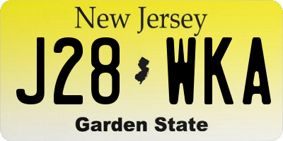 NJ license plate J28WKA