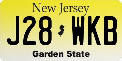 NJ license plate J28WKB