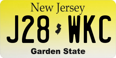 NJ license plate J28WKC