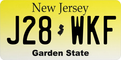 NJ license plate J28WKF