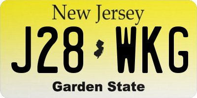 NJ license plate J28WKG