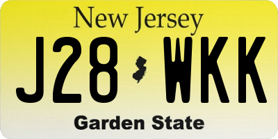 NJ license plate J28WKK