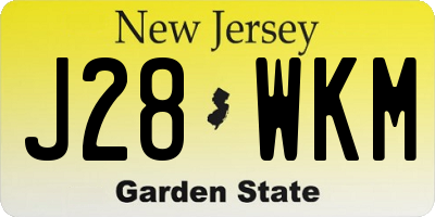 NJ license plate J28WKM