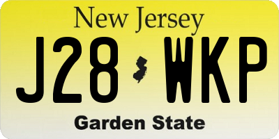 NJ license plate J28WKP