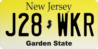 NJ license plate J28WKR