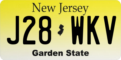 NJ license plate J28WKV
