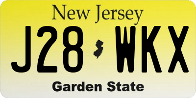 NJ license plate J28WKX