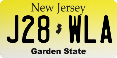 NJ license plate J28WLA