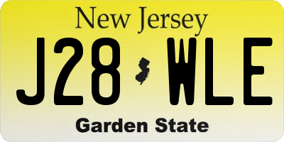 NJ license plate J28WLE