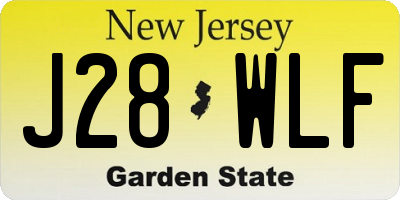 NJ license plate J28WLF