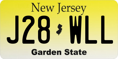 NJ license plate J28WLL