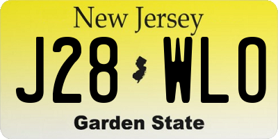 NJ license plate J28WLO