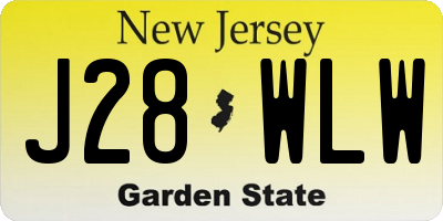 NJ license plate J28WLW