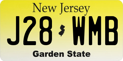 NJ license plate J28WMB