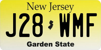 NJ license plate J28WMF
