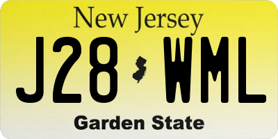 NJ license plate J28WML
