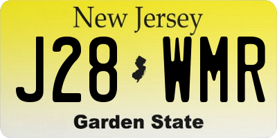 NJ license plate J28WMR