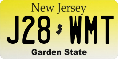 NJ license plate J28WMT