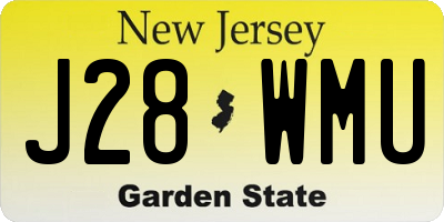 NJ license plate J28WMU