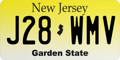 NJ license plate J28WMV