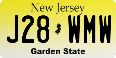 NJ license plate J28WMW
