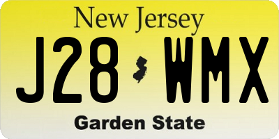 NJ license plate J28WMX