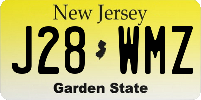 NJ license plate J28WMZ
