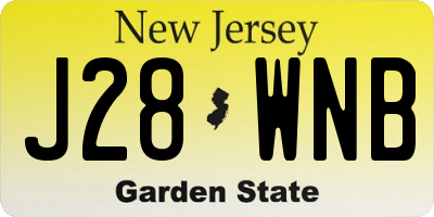NJ license plate J28WNB