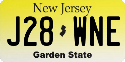 NJ license plate J28WNE