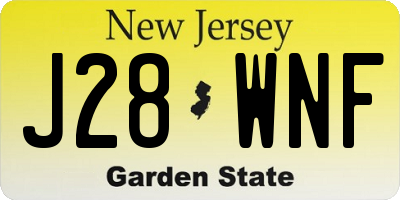 NJ license plate J28WNF