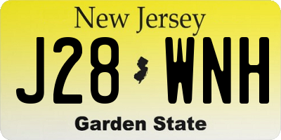 NJ license plate J28WNH