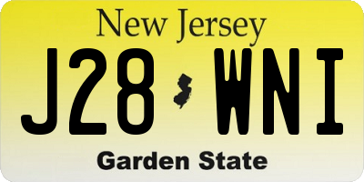 NJ license plate J28WNI