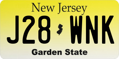 NJ license plate J28WNK
