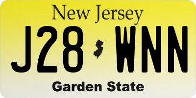 NJ license plate J28WNN