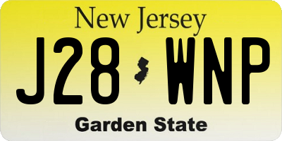 NJ license plate J28WNP