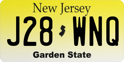 NJ license plate J28WNQ