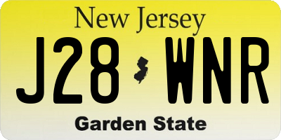 NJ license plate J28WNR