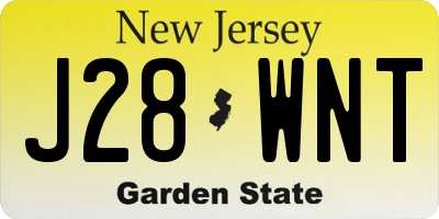 NJ license plate J28WNT