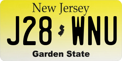 NJ license plate J28WNU
