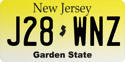 NJ license plate J28WNZ