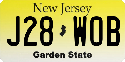 NJ license plate J28WOB